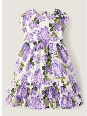 Gymboree White Dress with Lavender Floral Print
